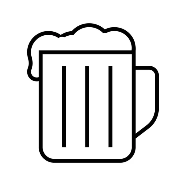Alkohol Bier Getränk Ikone Umrissen — Stockvektor