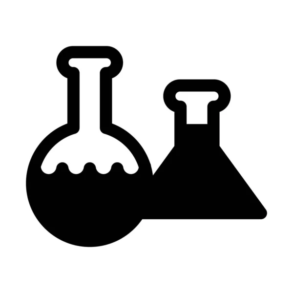 Chemisch Laboratorium Icoon Vaste Stijl — Stockvector