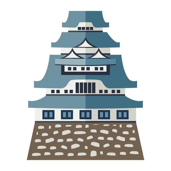 Himeji Kalesi Tarihi Site Simgesi Düz Stil Simgesi — Stok Vektör