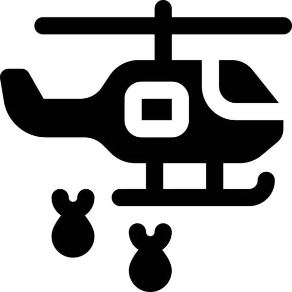 Helicopter Bombs War Icon — Stock Vector