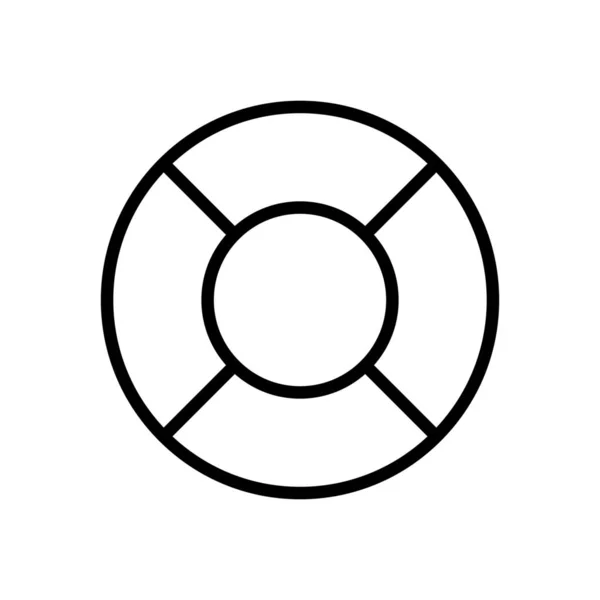 Икона Летнего Плавательного Кольца Стиле Абрис — стоковый вектор