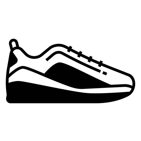 Basketballschuhe Fuß Trägt Ikone Soliden Stil — Stockvektor