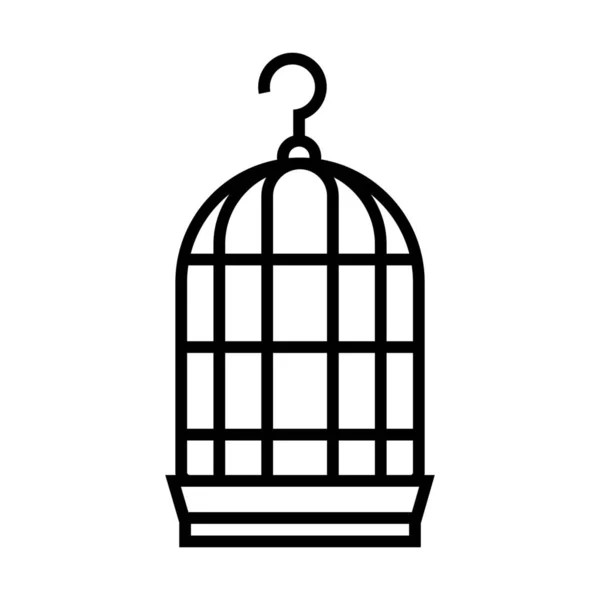 Значок Птичьей Клетки Стиле Контура — стоковый вектор