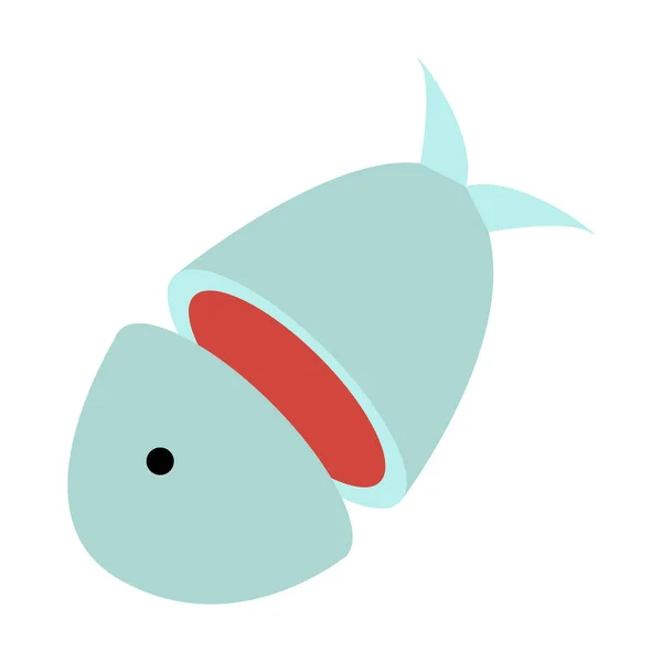 フラットスタイルの動物魚の新鮮なアイコン — ストックベクタ