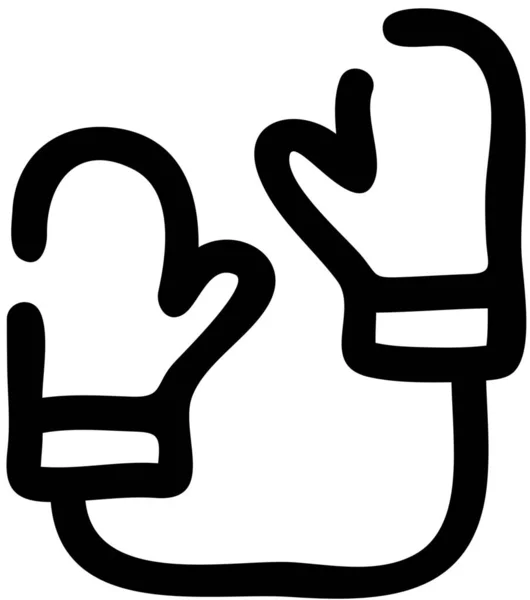 Kleidung Handschuhe Hand Symbol — Stockvektor