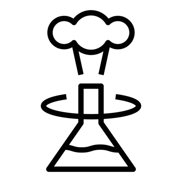 Icône Fiole Expérience Chimie Dans Style Contour — Image vectorielle