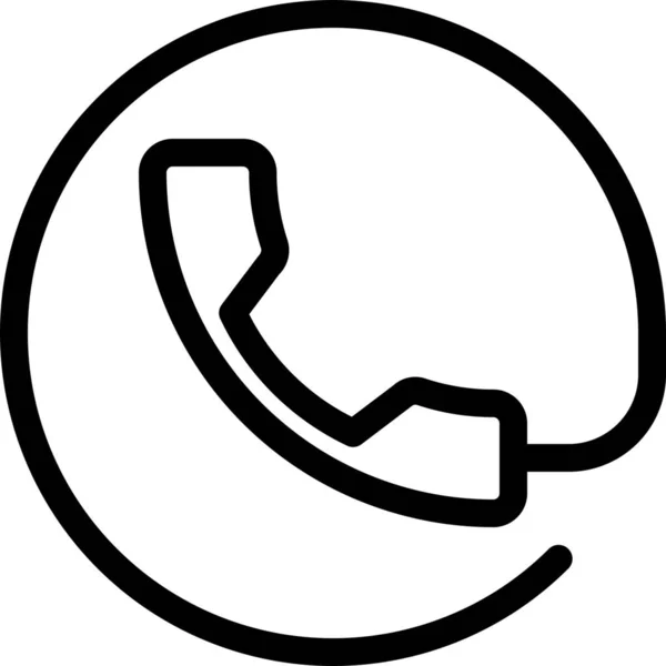 Τηλέφωνο Σήμα Εικονίδιο Τηλεφώνου Στυλ Περίγραμμα — Διανυσματικό Αρχείο