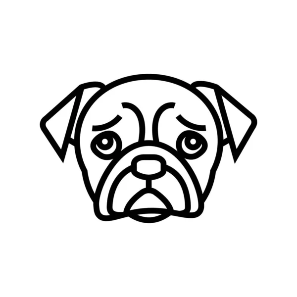Hundekopf Ikone Outline Stil — Stockvektor