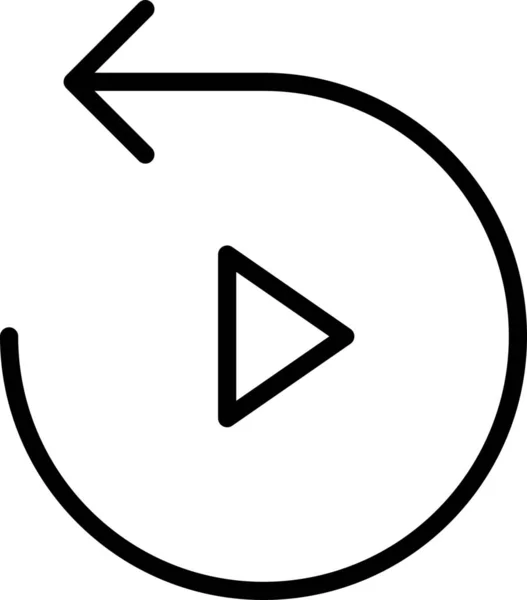 Playback Replay Return Icon Outline Style — Stock Vector