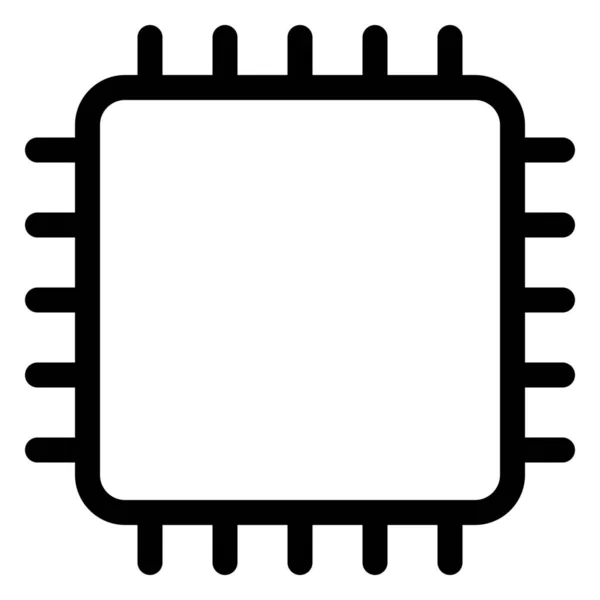 Icona Del Dispositivo Cpu Chip Stile Outline — Vettoriale Stock