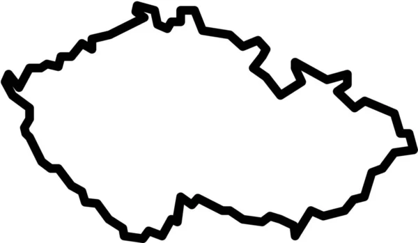 Republiken Tjeckien Prague Ikon Konturstil — Stock vektor