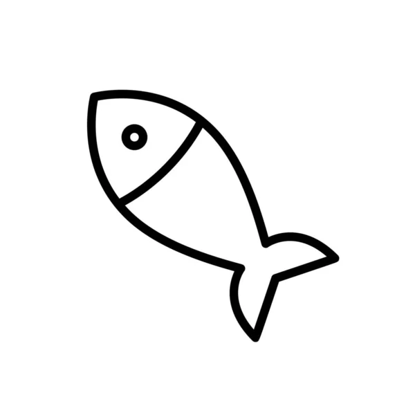 Pescado Cocinado Icono Pescado Estilo Esquema — Archivo Imágenes Vectoriales