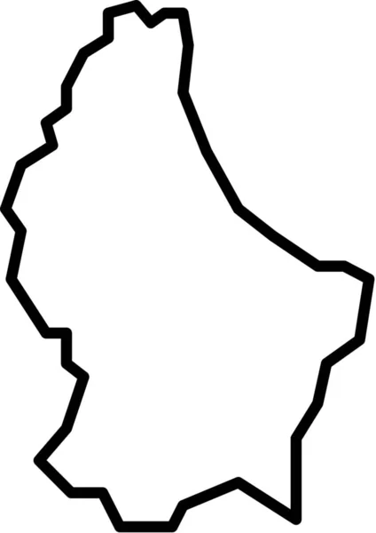 Luxembourg Outline Maps Navigationssymbol Outline Stil — Stockvektor