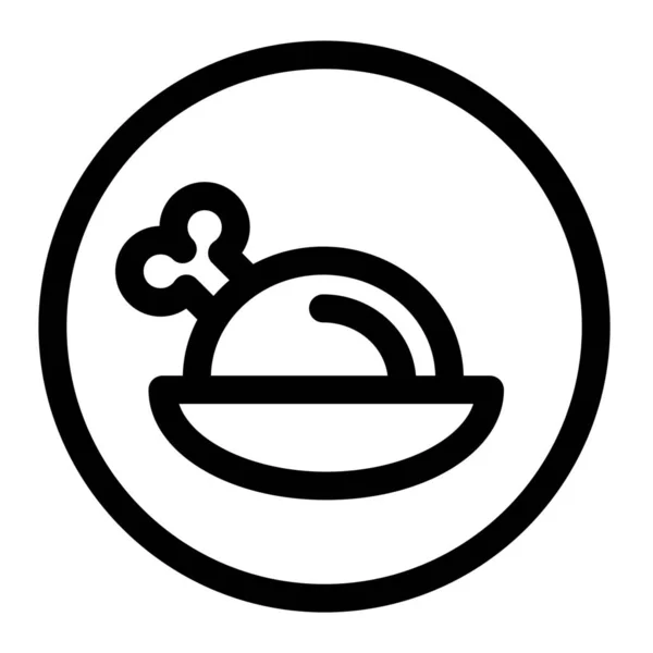 Іконка Приготування Курки Стилі Контур — стоковий вектор