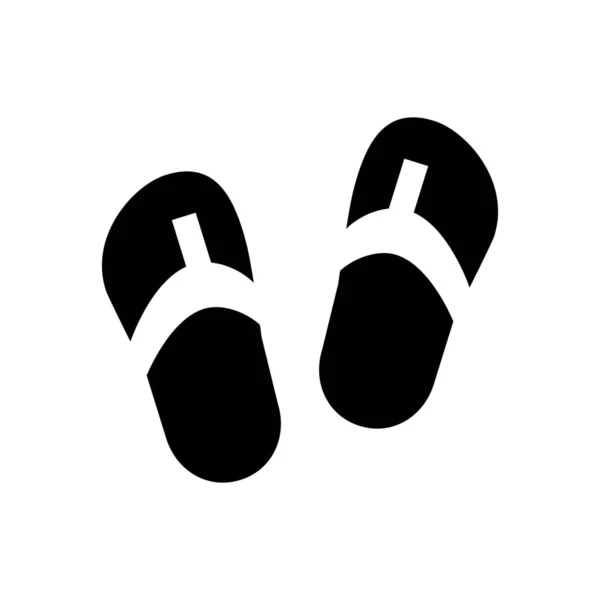 Икона Обуви Пляже Твердом Стиле — стоковый вектор