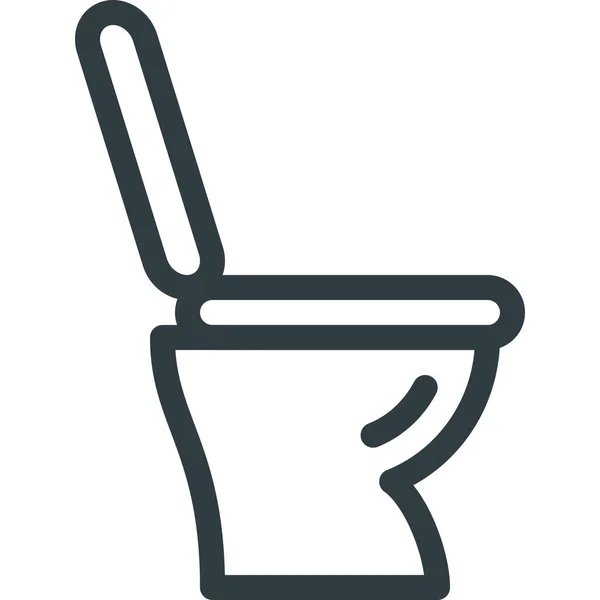 Badkamer Toilet Pictogram Omtrek Stijl — Stockvector