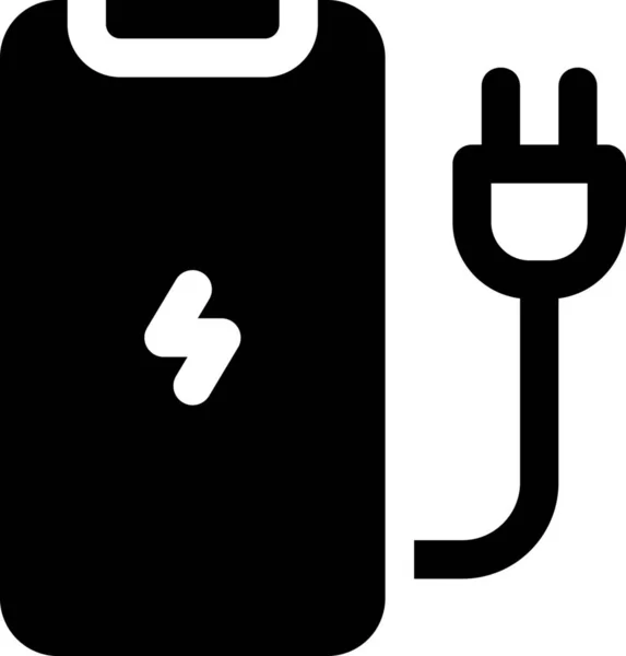 Ícone Eletricidade Dispositivo Carregamento Categoria Dispositivos Móveis Aplicativos — Vetor de Stock