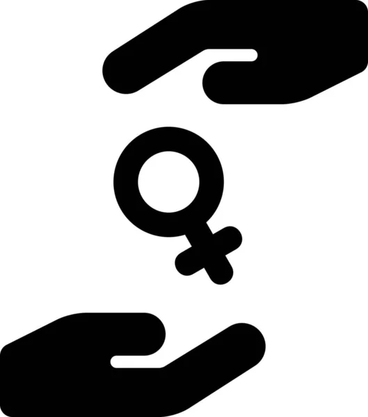 女性手握图标 — 图库矢量图片