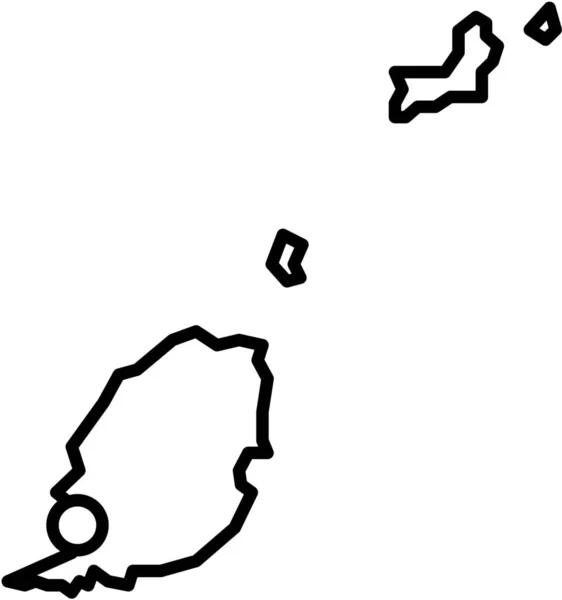 Caraibes Grenade Icône Île Dans Style Outline — Image vectorielle