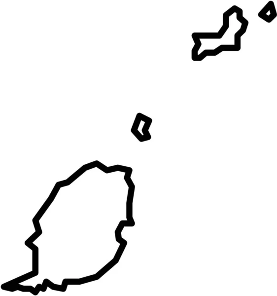 Carribean Country Georges图标In Outline Style — 图库矢量图片