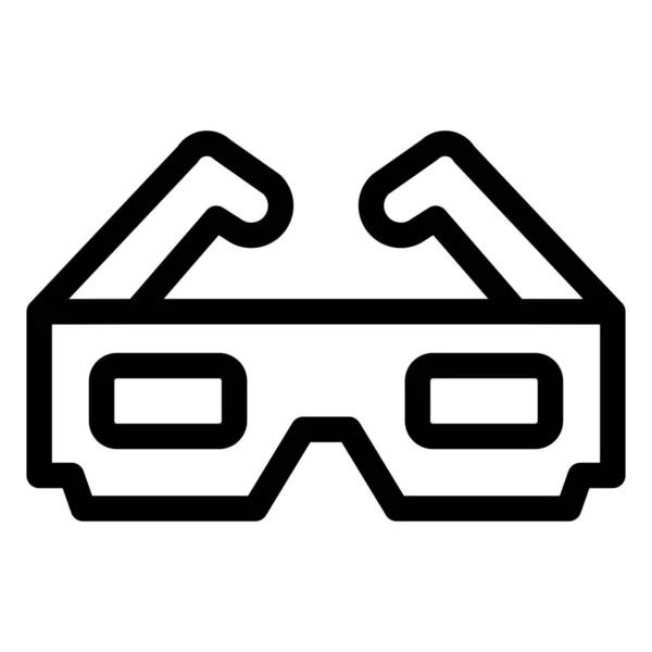 Icono Gafas Cine Anaglifo Estilo Esquema — Vector de stock