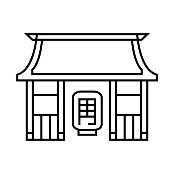 Architecture Historique Bouddhiste Icône Site Religieux Dans Style Contour — Image vectorielle