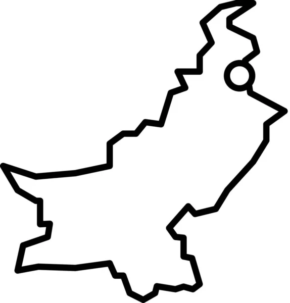 概要スタイルでイスラマバードアジアパキスタンのアイコン — ストックベクタ