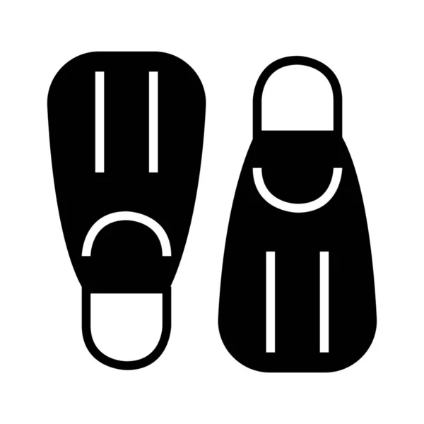 Diving Flippers Scuba Icon Solid Style — Stock Vector