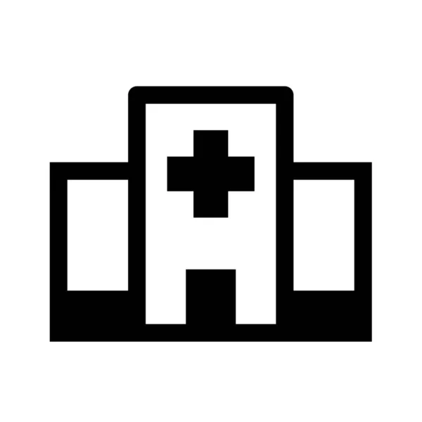 Іконка Лікарні Охорони Здоров Суцільному Стилі — стоковий вектор