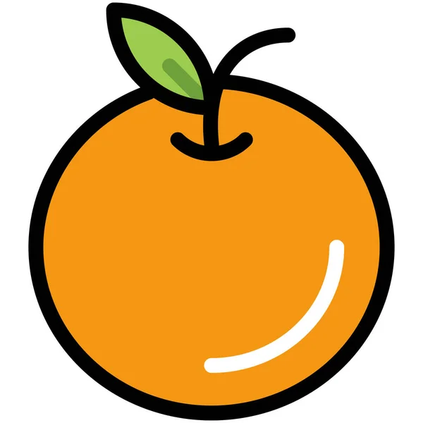 Icono Fruta Fresca Cítrica Estilo Contorno Relleno — Vector de stock