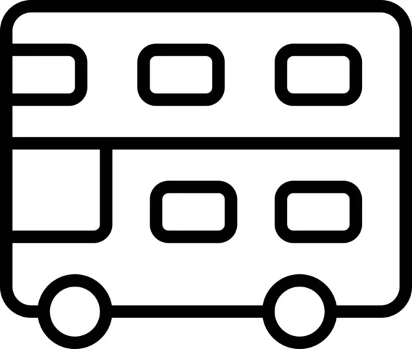 Dubbeldäckad Bussikon — Stock vektor