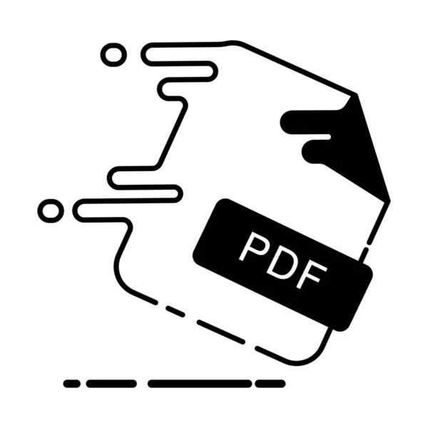 Erweiterungssymbol Für Datendokumente Solid Stil — Stockvektor