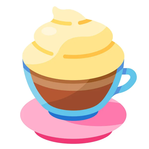 Bebida Desayuno Cafeína Icono Estilo Plano — Vector de stock