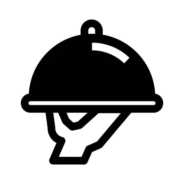 Comer Comida Icono Cocina Estilo Sólido — Vector de stock