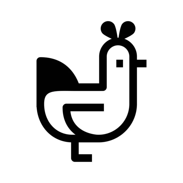 Κοτόπουλο Κοτόπουλο Αυγό Εικονίδιο Στερεό Στυλ — Διανυσματικό Αρχείο