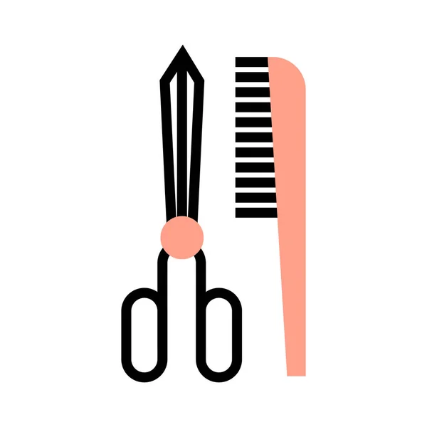 Barber Fur Groomer Icon Outline Style — Stock Vector