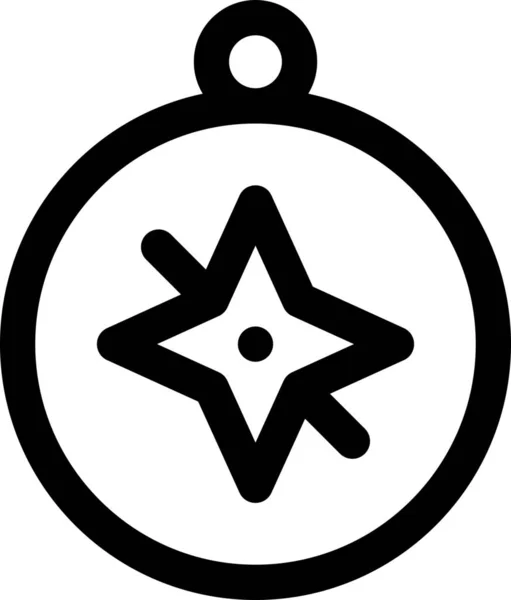 Kompass Instrument Magnet Symbol Outline Stil — Stockvektor