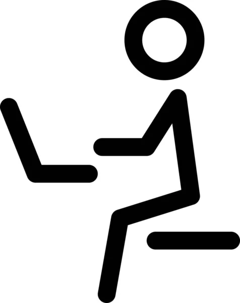 Computer Laptop Person Symbol Outline Stil — Stockvektor