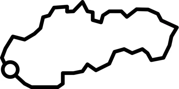 Slovakia Bratislava Icône Contour Dans Style Contour — Image vectorielle