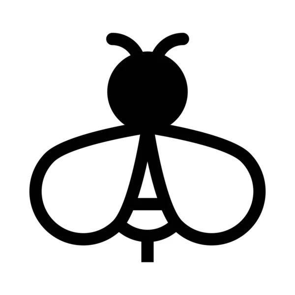 Значок Жука Пчелы Твердом Стиле — стоковый вектор