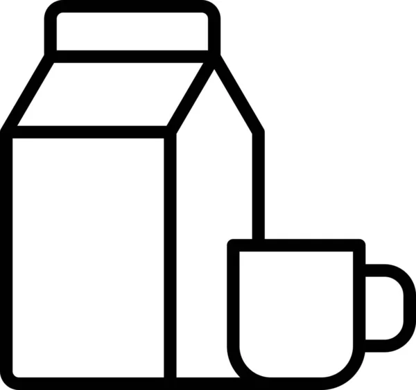 Becher Kaffee Milch Ikone — Stockvektor