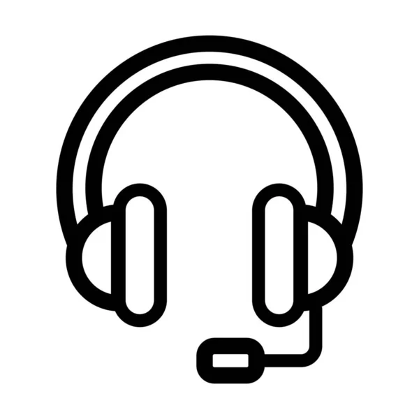 Auriculares Audio Icono Auriculares Estilo Esquema — Archivo Imágenes Vectoriales