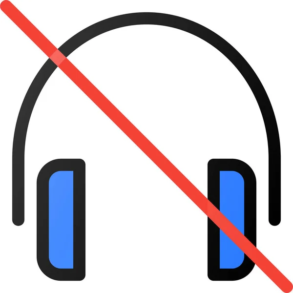Kein Kopfhörer Sound Symbol — Stockvektor