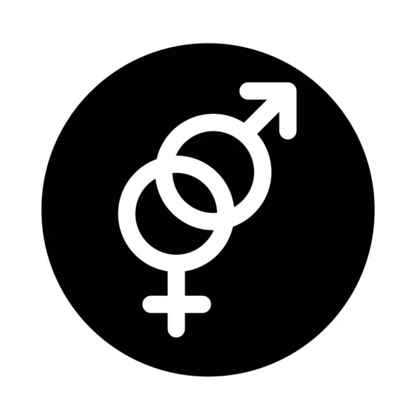 Gender Symbol Männliche Und Weibliche Ikone Soliden Stil — Stockvektor