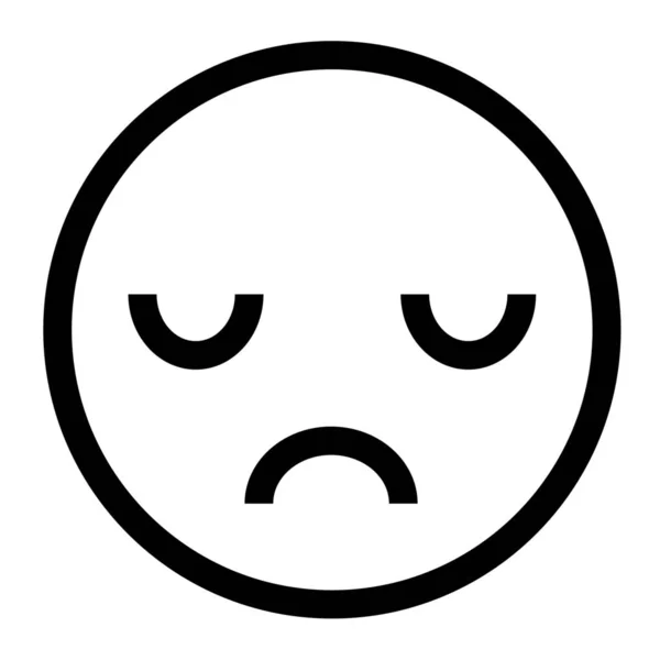 Depresszió Emoticon Érzés Ikon Vázlatos Stílusban — Stock Vector