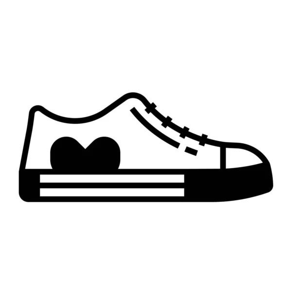 Sapatos Lona Moda Usa Ícone Estilo Sólido — Vetor de Stock