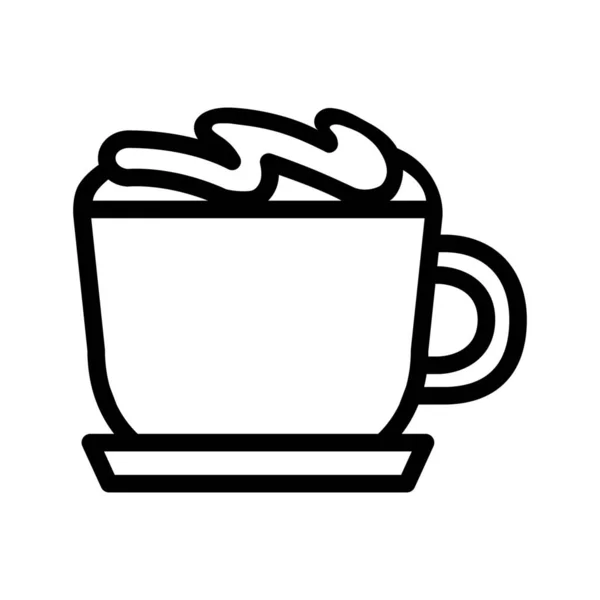 Içecek Cafe Cappuccino Simgesi Ana Hatları Biçiminde — Stok Vektör