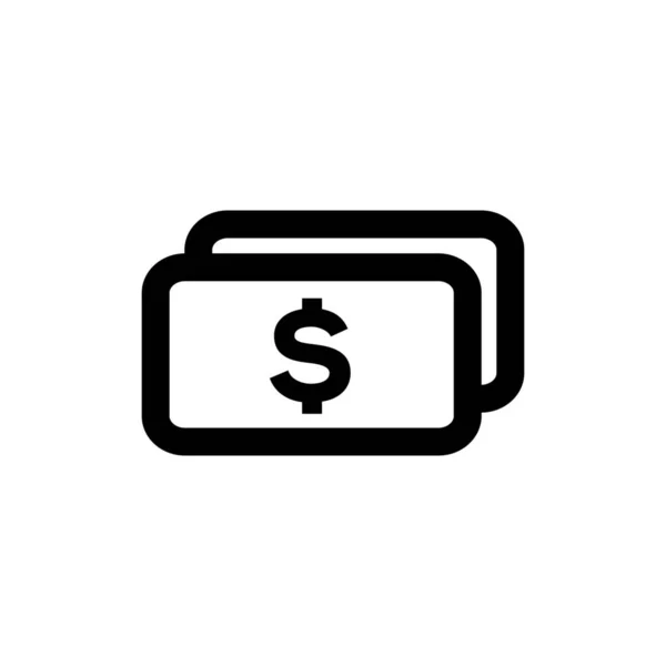 Значок Доллара Наличной Валюты Стиле Абриджа — стоковый вектор
