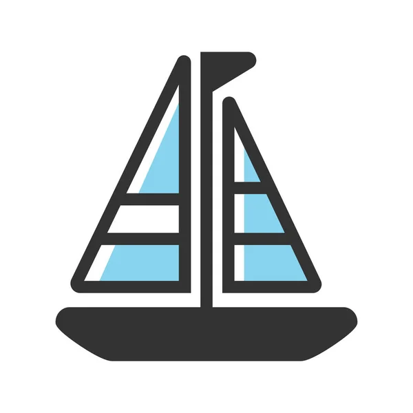 船帆船标 充装轮廓风格 — 图库矢量图片