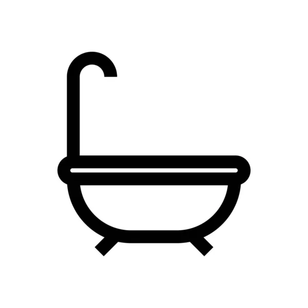 Bath Bathroom Bathtub Icon Outline Style — Stock Vector